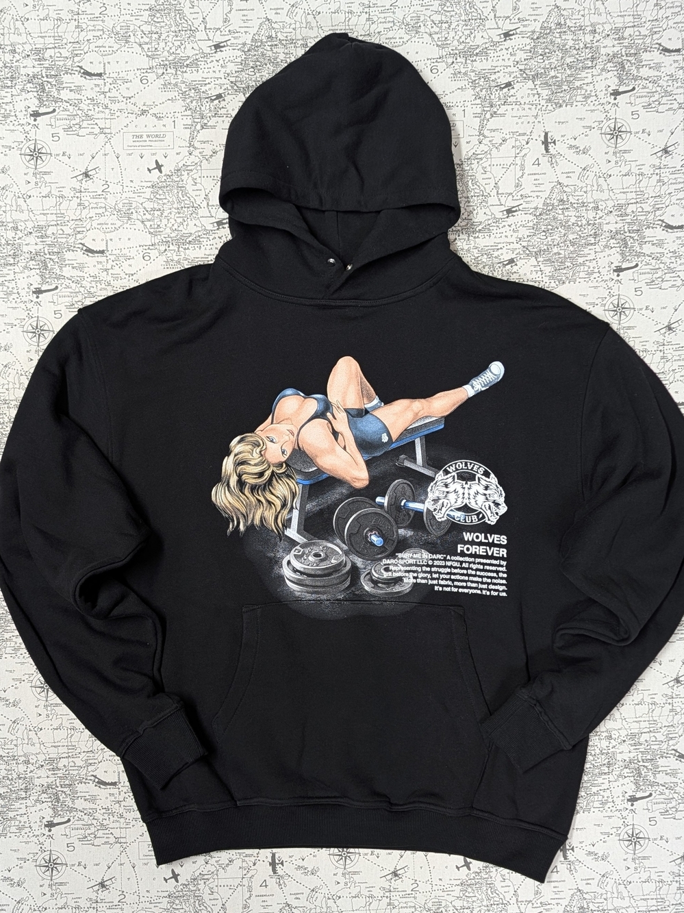 NWOT Darc Sport Wolves Club Pin-Up Graphic Hoodie L Limited Edition 978/1000